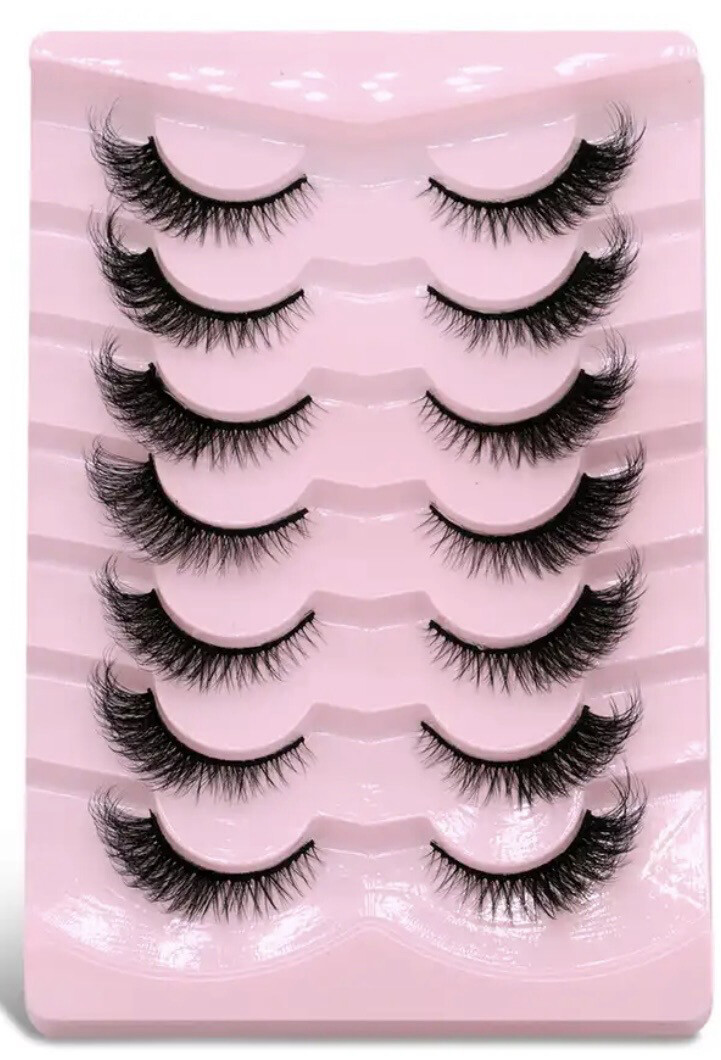 7pair Faux Mink Lashes Natural Glam (QX01)