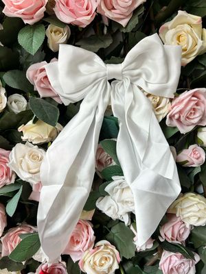 White Material Bow Hair Clip