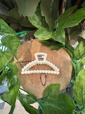 Pearl Hair Claw Clip (half Moon Design)