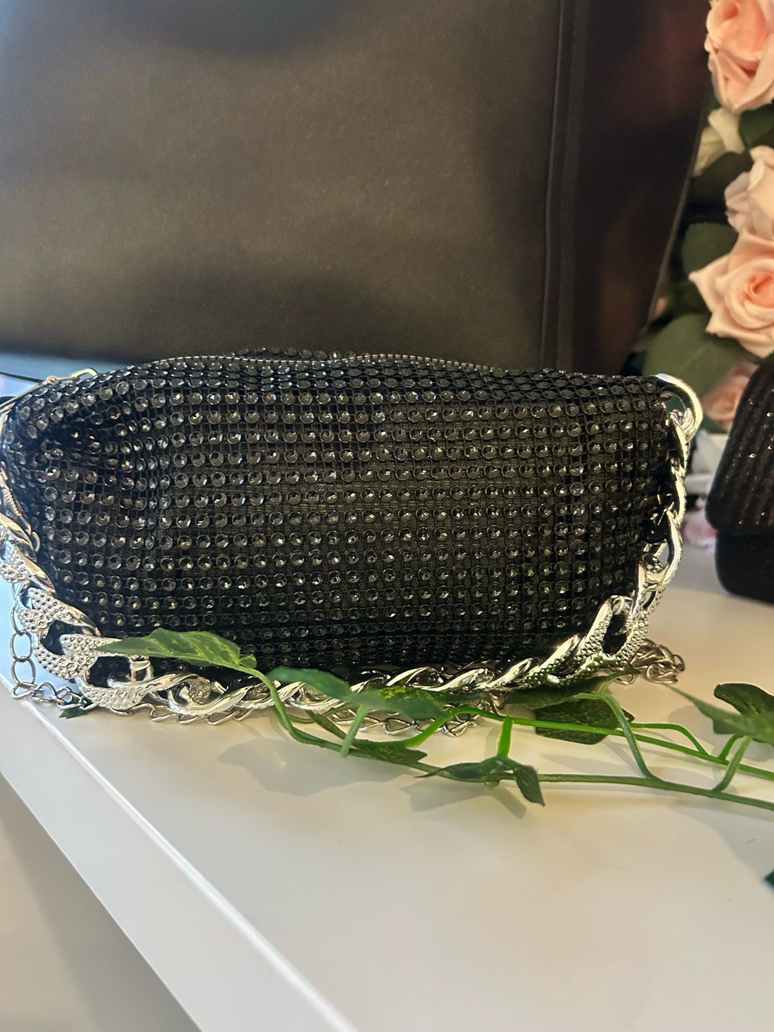 Black Bag Silver Strap