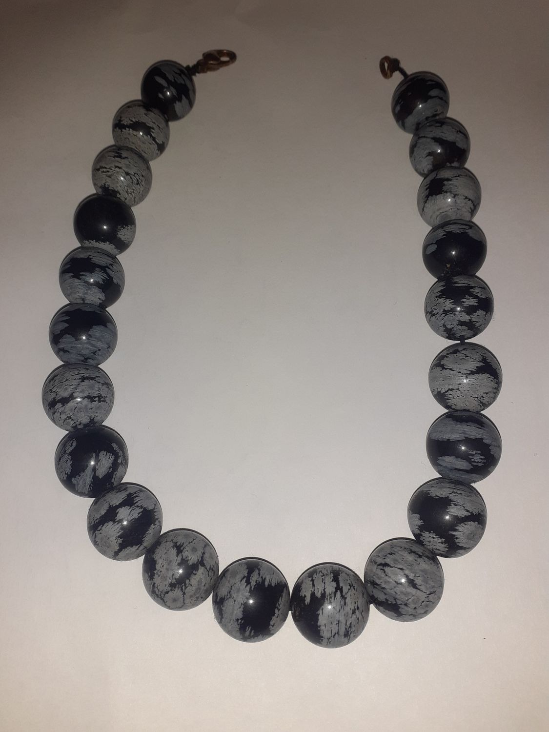 Collier Obsidienne flocons de neige