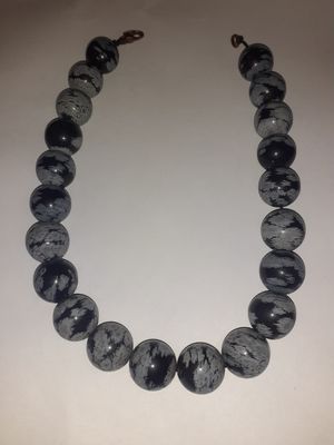 Collier Obsidienne flocons de neige Collier Obsidienne flocons de neige