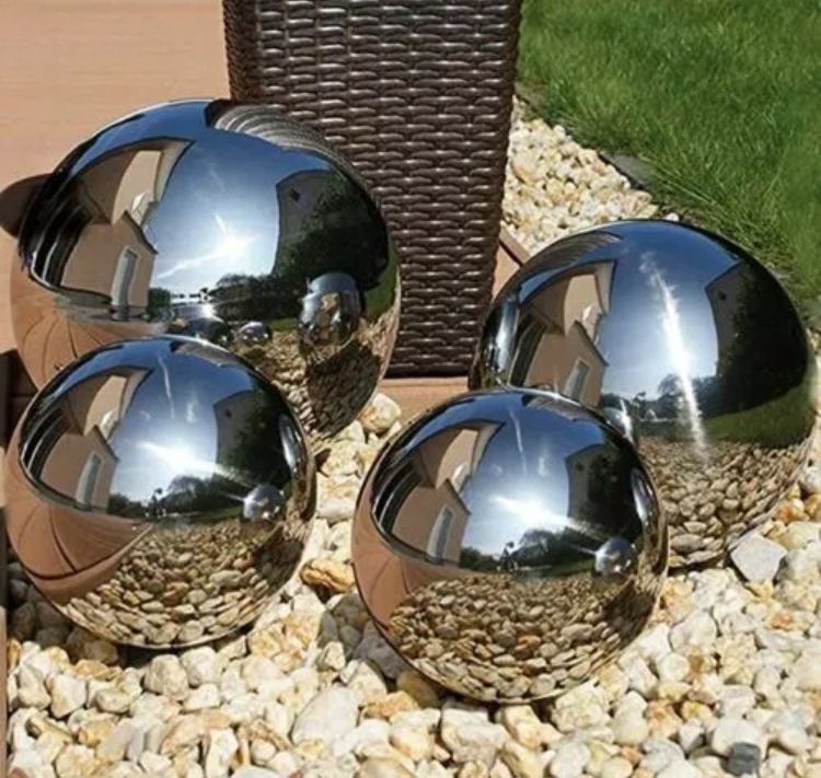 Garden Stainless Steel Gazing Balls Ball Globes Floating Pond Balls (Set of 4)