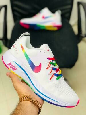 NIKE STRUCTURE 15 White Red Running Shoes