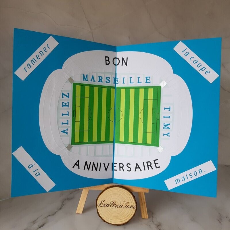 Carte anniversaire Foot Stade vélodrome Grand Format