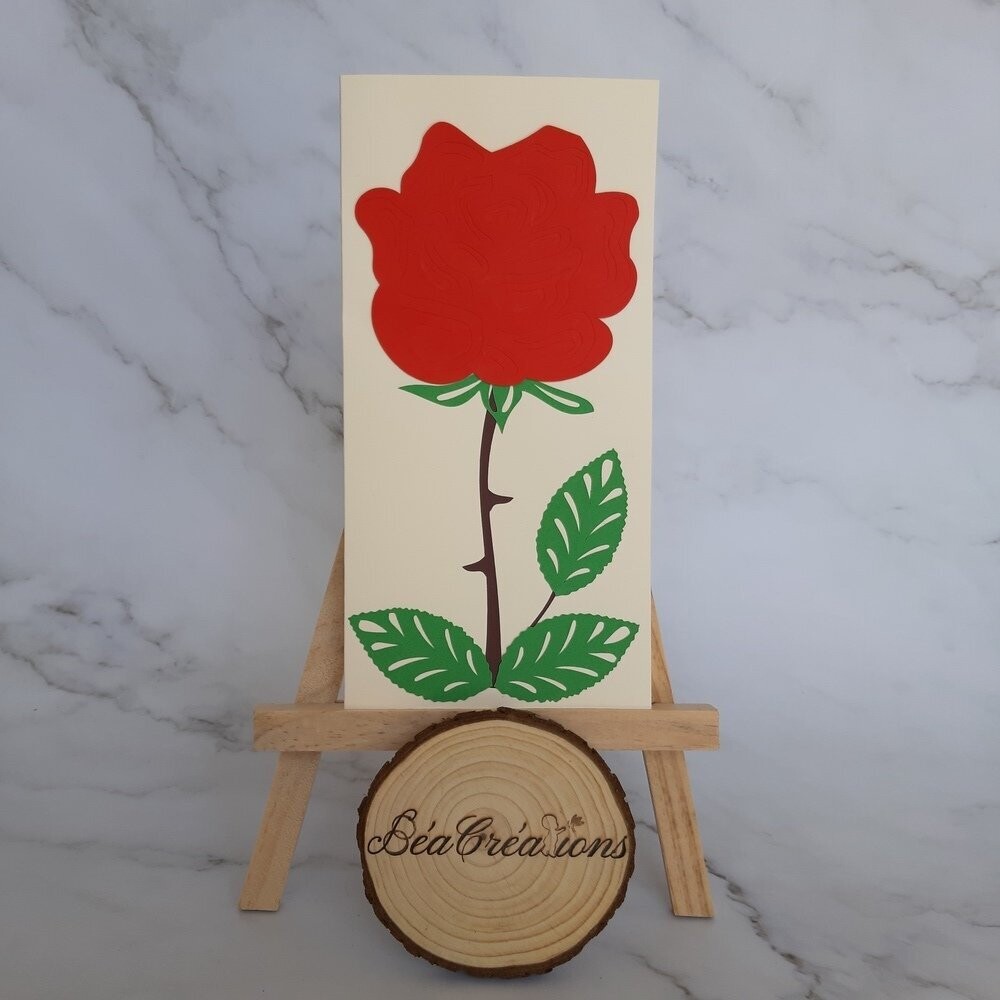 Carte amour rose en relief  - Saint Valentin