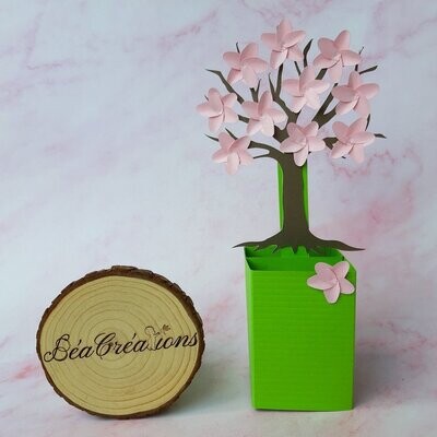Carte décorative en relief – un arbre de vie dans son pot