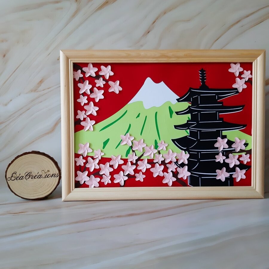 Cadre mural Les cerisiers du Japon en fleurs
