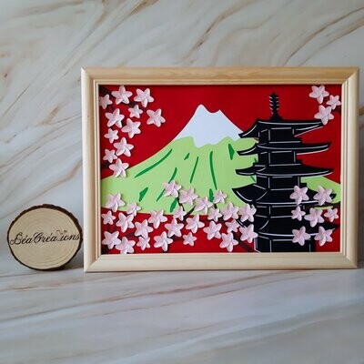 Cadre mural Les cerisiers du Japon en fleurs