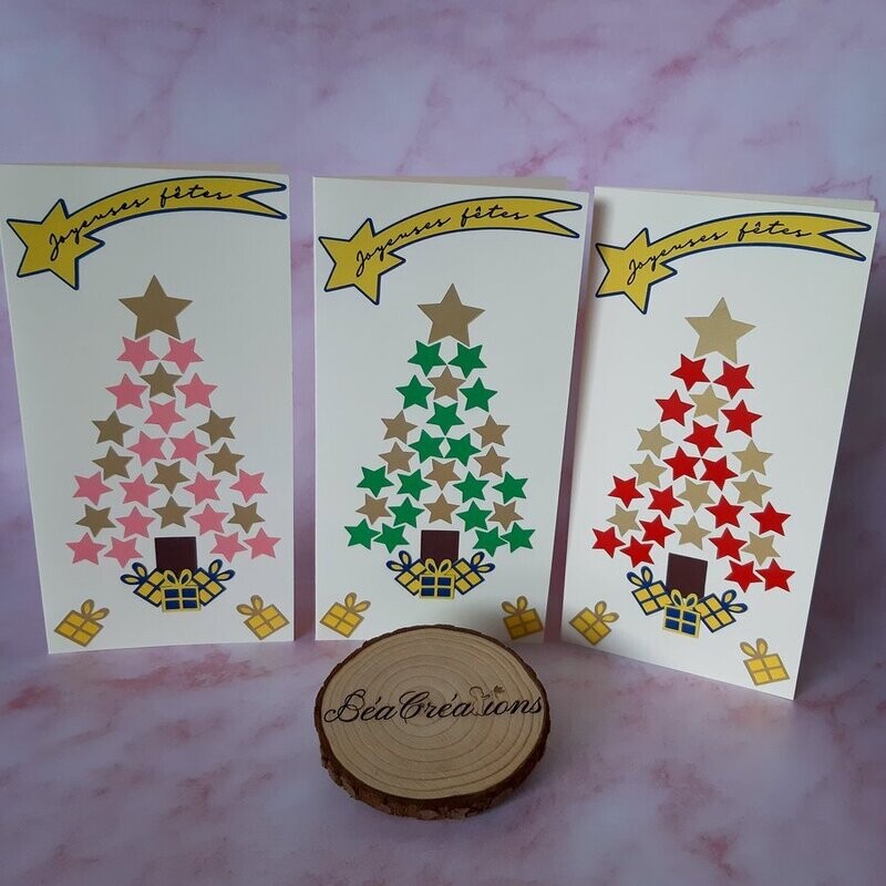 Carte de vœux en relief – Le sapin étoilé