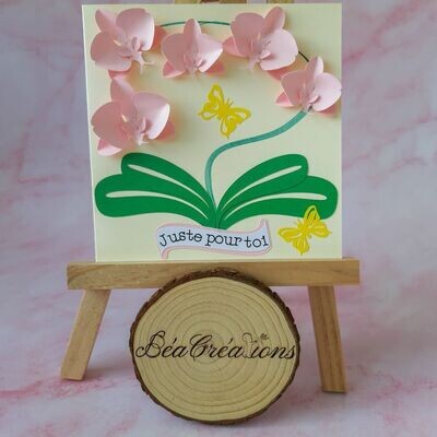 Carte Fleur Orchidée - fête - anniversaire