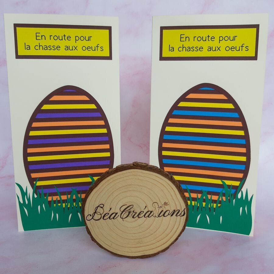 Carte de Pâques – La chasse à l’oeuf géant coloré