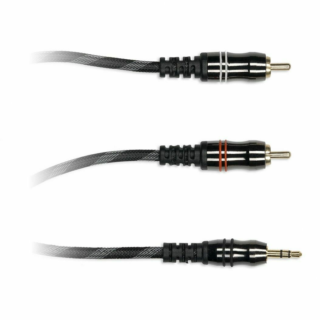 CÂBLE JACK MÂLE/2RCA MÂLE TRÉSSÉ 1M