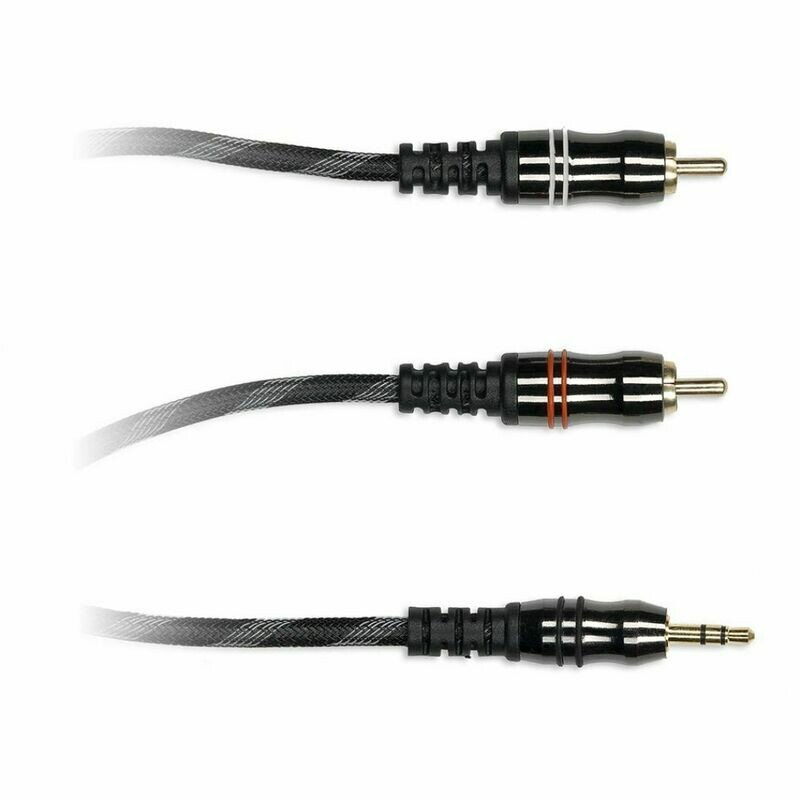 CÂBLE JACK MÂLE/2RCA MÂLE TRÉSSÉ 1M
