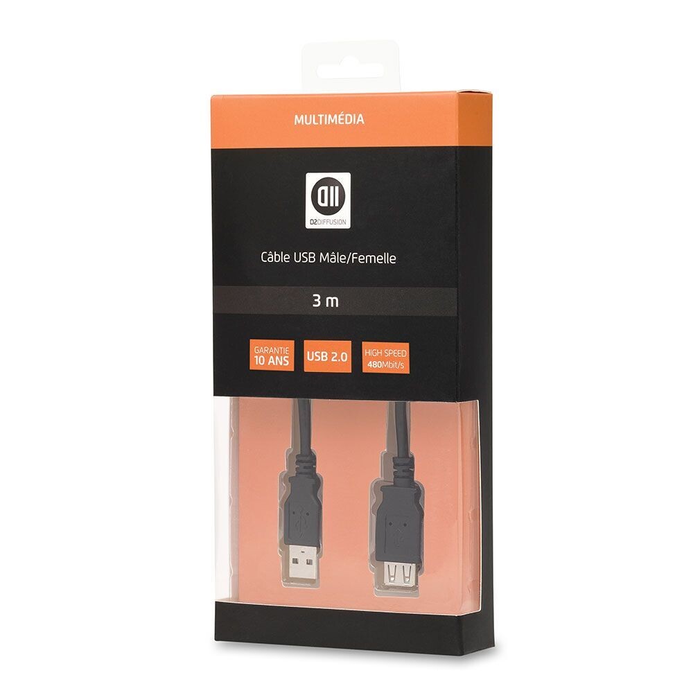 CÂBLE USB 2.0 A MÂLE/ FEMELLE 3M