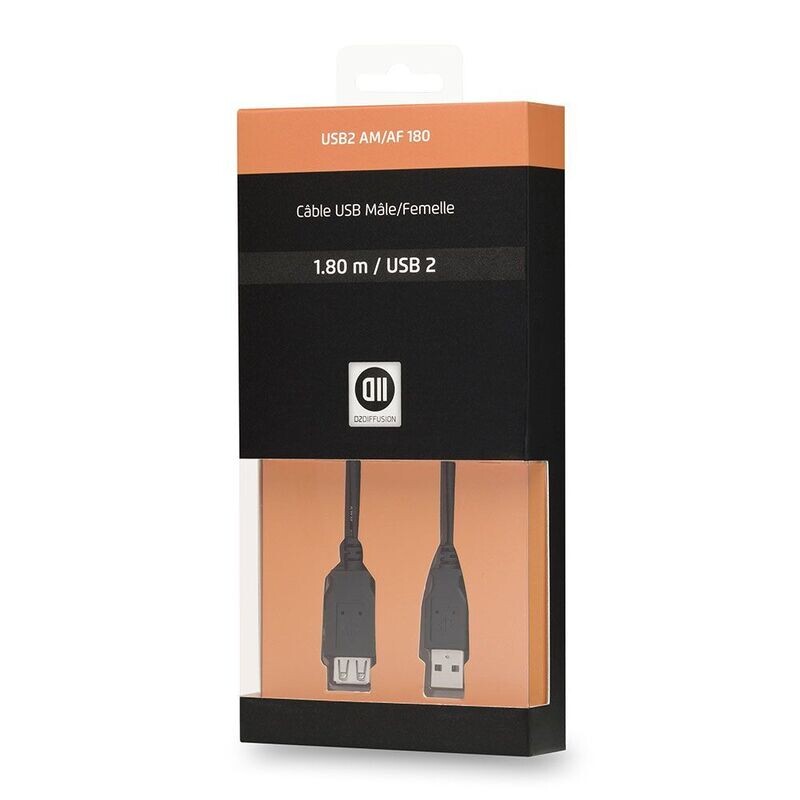 CABLE USB 2.0 A MALE/FEMELLE 1.80 M