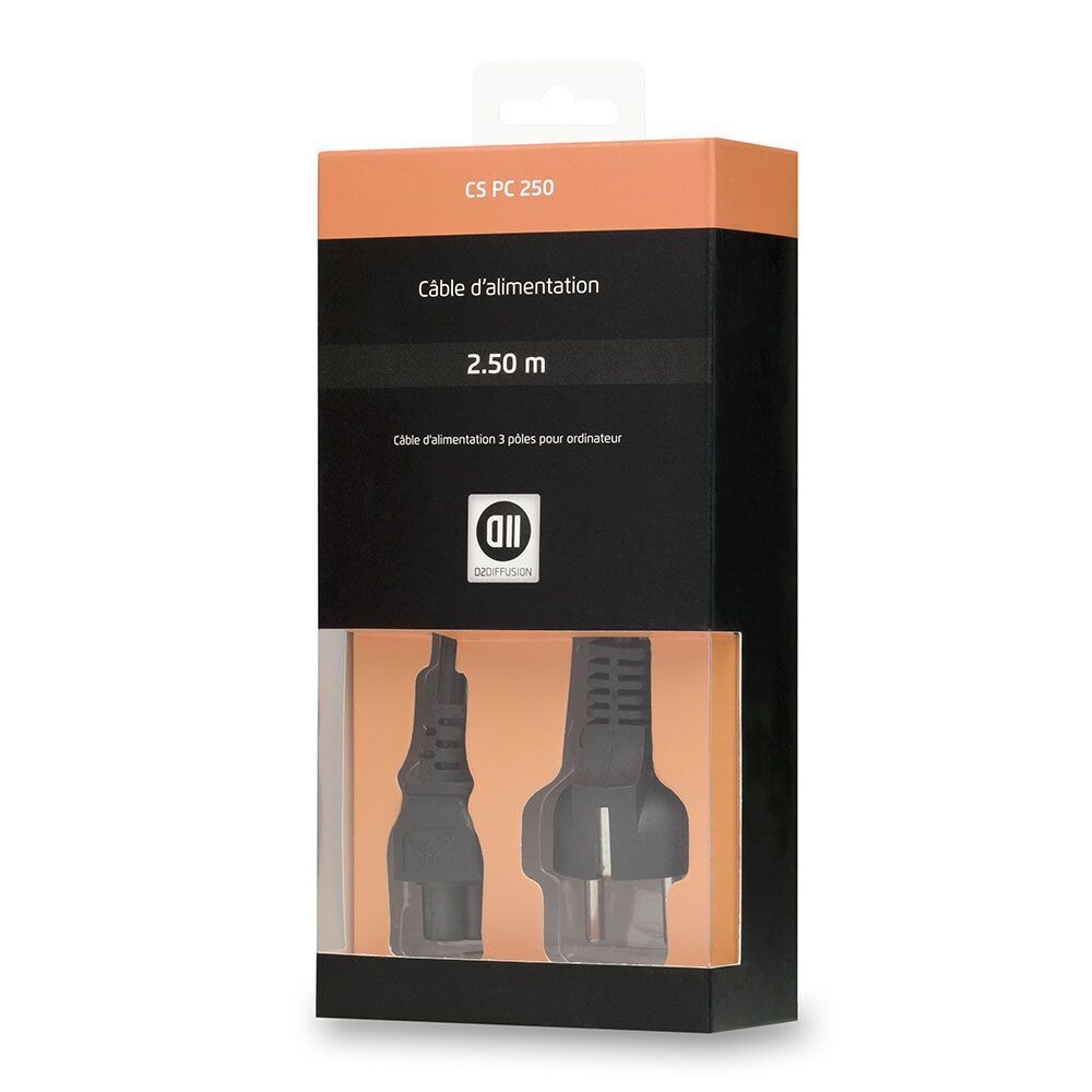 CÂBLE ALIMENTATION SECTEUR 3 PÔLES IEC C5 - 2.50 M