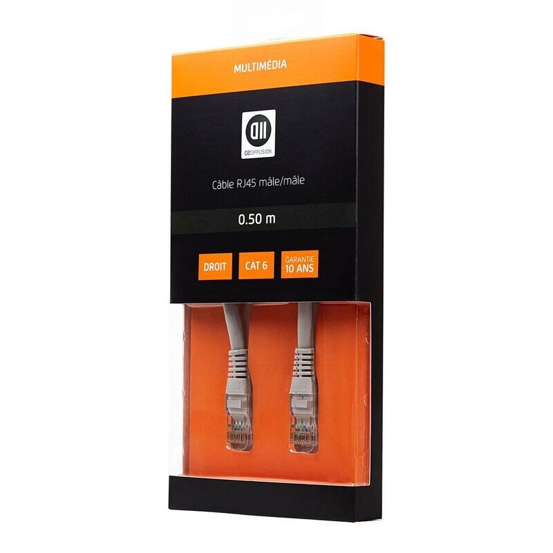 Câble RJ45 mâle/mâle 0.50m