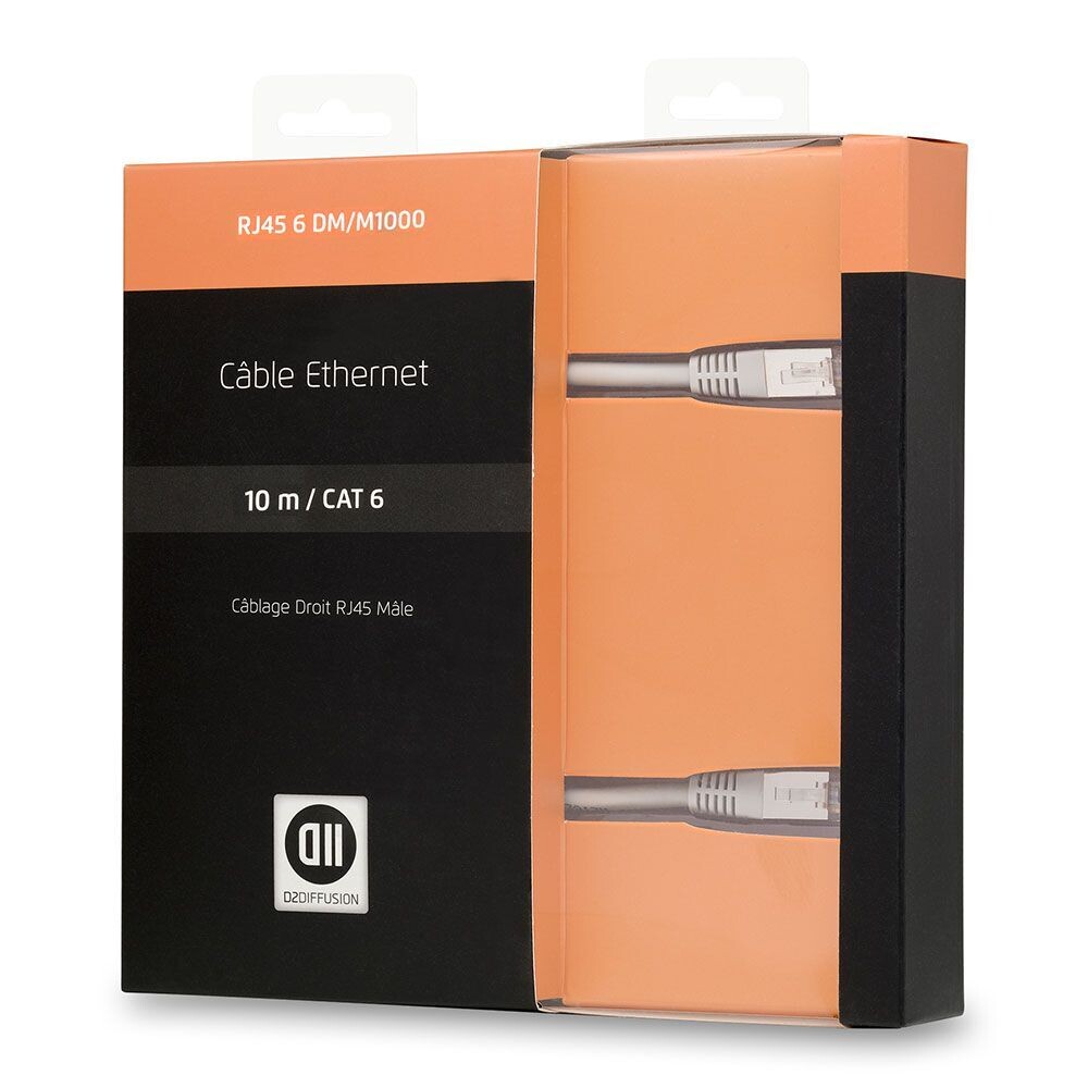 Câble RJ45 droit mâle CAT 6 - 10 m