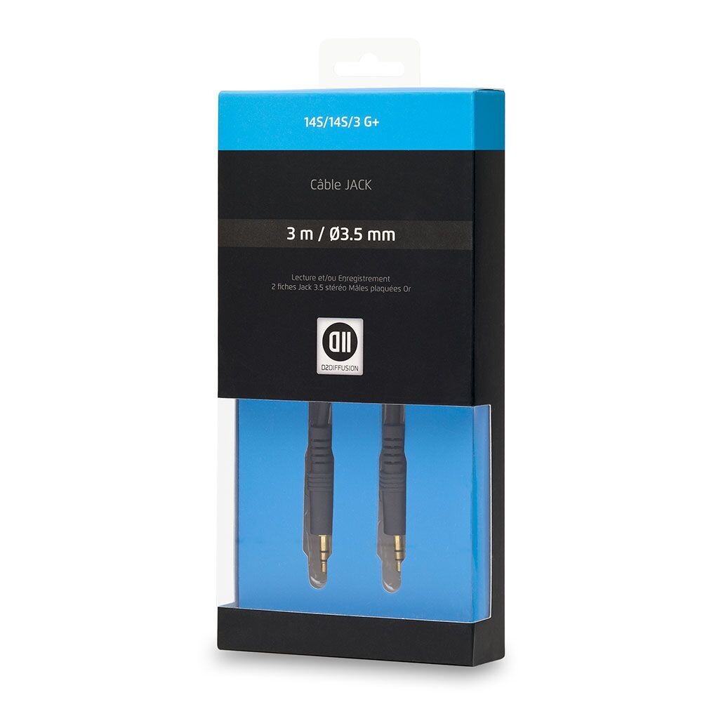 Câble Jack 3.5mm mâle 3 m Fiches Or