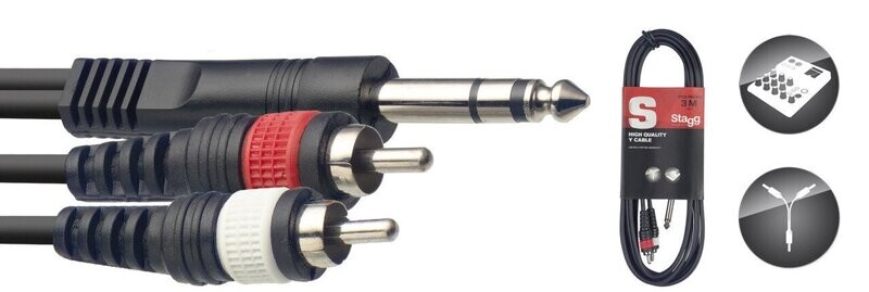 Câble Y, jack/RCA (m/m) STAGG 3 m