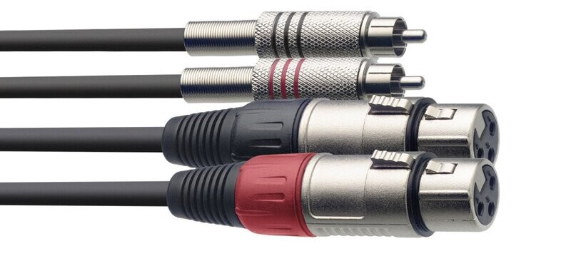STAGG Câble bretelle, XLR/RCA (f/m), 3 m