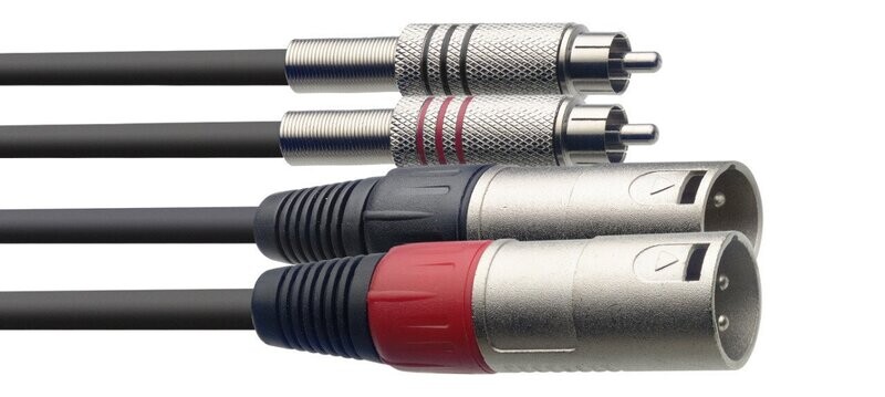 STAGG Câble bretelle, XLR/RCA (m/m), 3 m