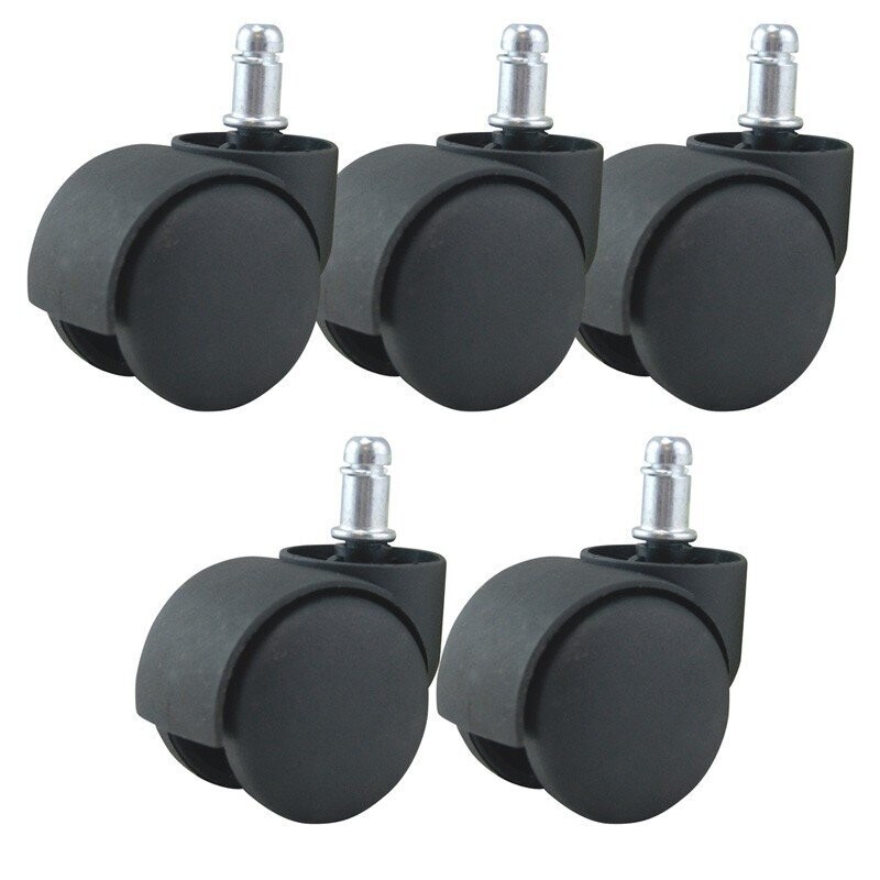 Jeu de 5 roulettes universelles pour fauteuil couleur noir 11/50mm