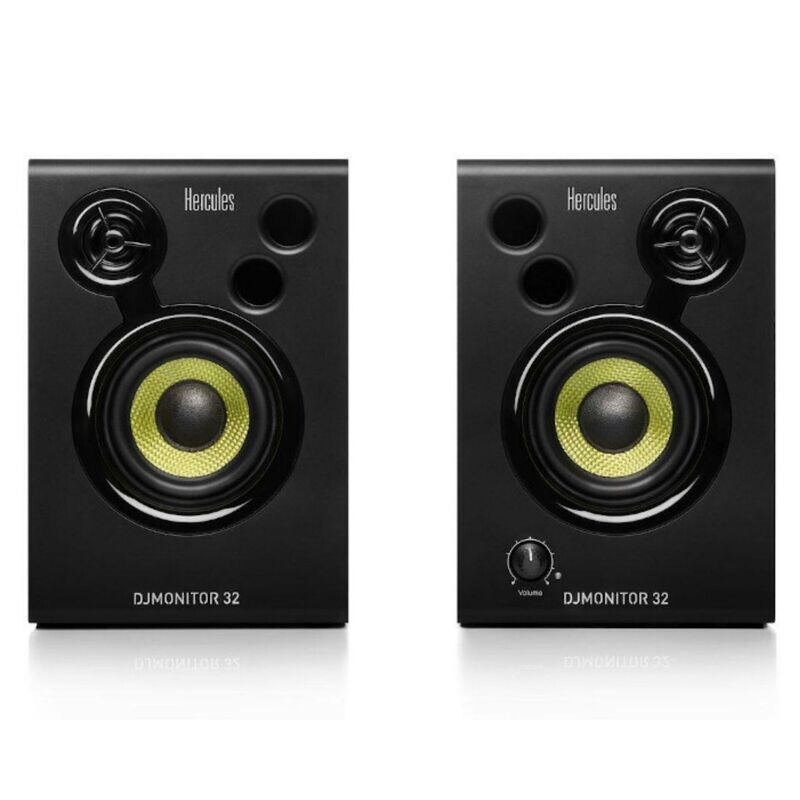 Hercules DJMonitor 32 enceintes de monitoring actives DJi 2x15 Watts RMS 60Watts Peak Power caisson en bois MDF 6mm