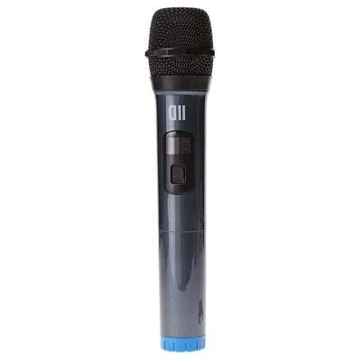 Microphone dynamique DII omnidirect sans fil , avec écran recepteur rechargeable, jack 6.35mm BLEU
