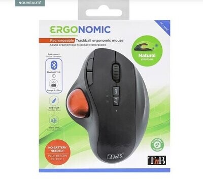 Souris Trackball Sans Fil, Em04 Ergonomique Bluetooth Rollerball Souris
