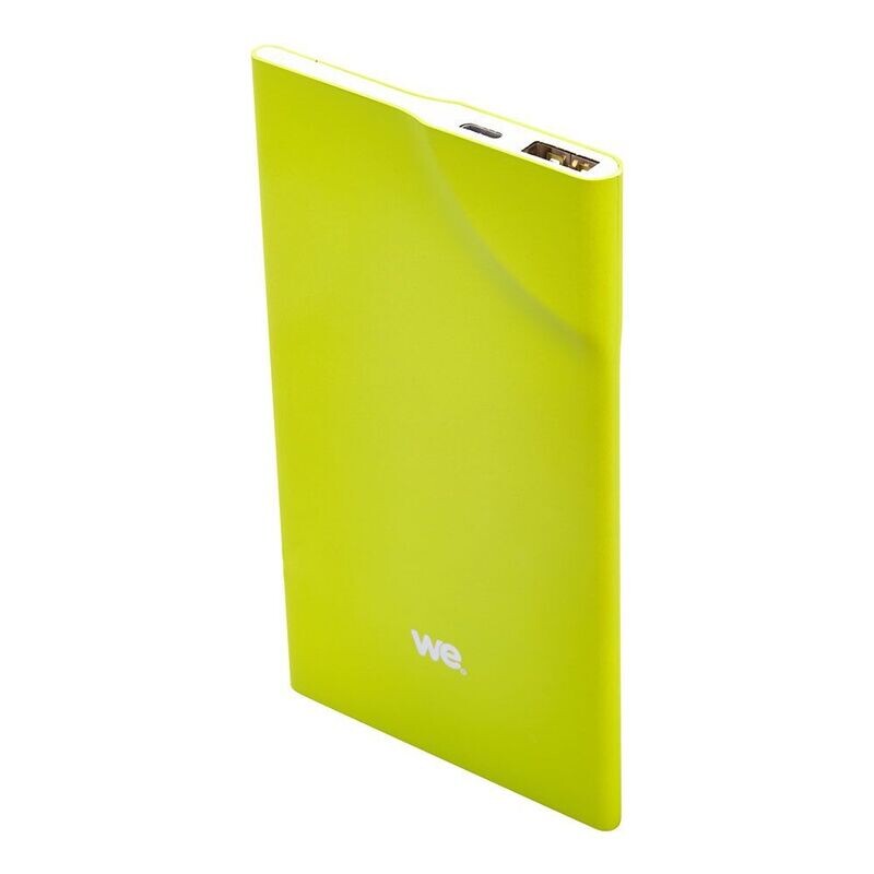 Batterie de secours 3200mAh vert 1 port USB 1A - bouton tactile Toucher peau de pêche ULTRA FIN 5mm d'épaisseur