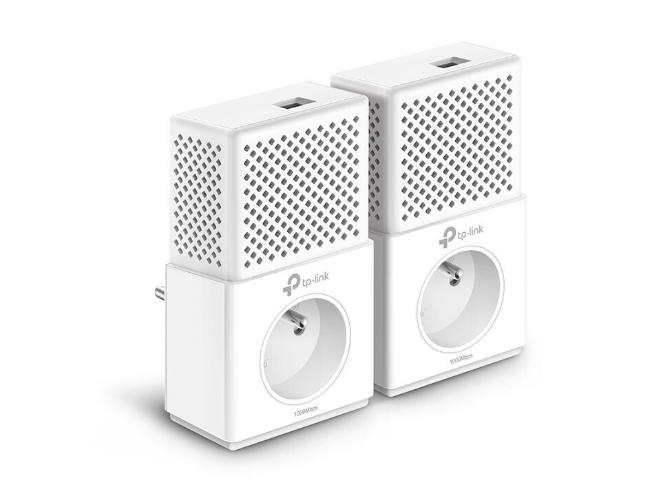 Pack de 2 CPL AV1000 - 1 port Gigabit avec 1 prise gigogne intégrée