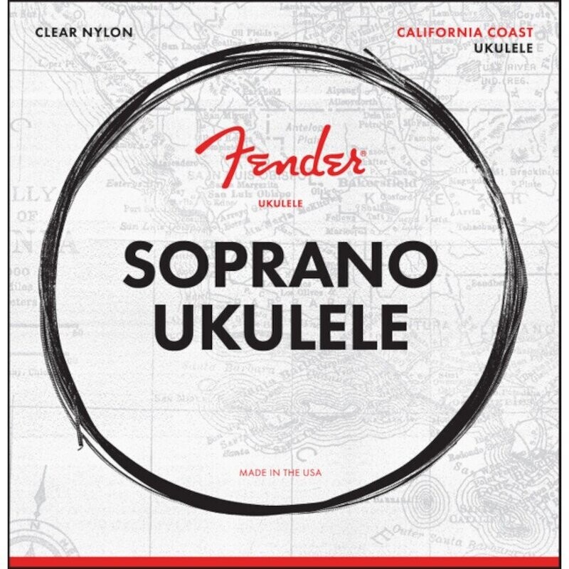Fender Soprano Ukulele Strings jeu de cordes pour ukulélé soprano avec accordage A-D-F#-B