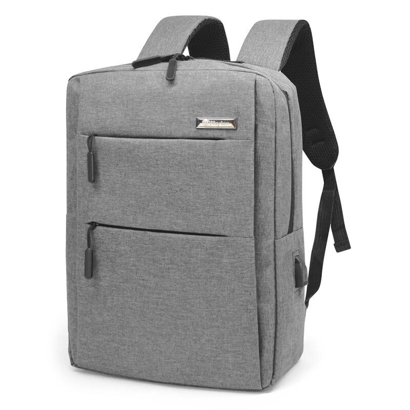 Sac à Dos Urbain 15,6 Pouces Polyester Oxford Multipoches USB Gris