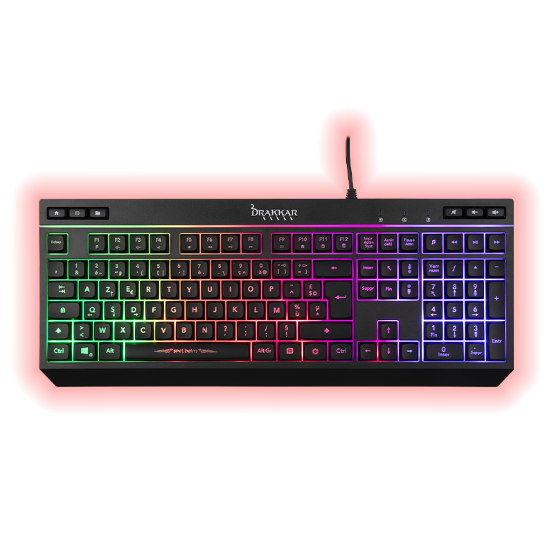 Clavier Gaming - filaire - membrane - noir - Drakkar Spelheim