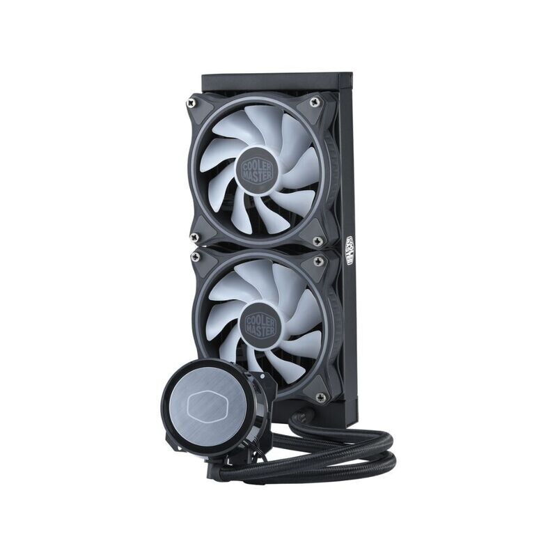 Ventilateur CoolerMaster ML240 Illusion Dôme waterblock translucide double chambre 2 ventilateurs LED aRGB 120 mm et un radiateur 240 mm 12LED aRGB chacun