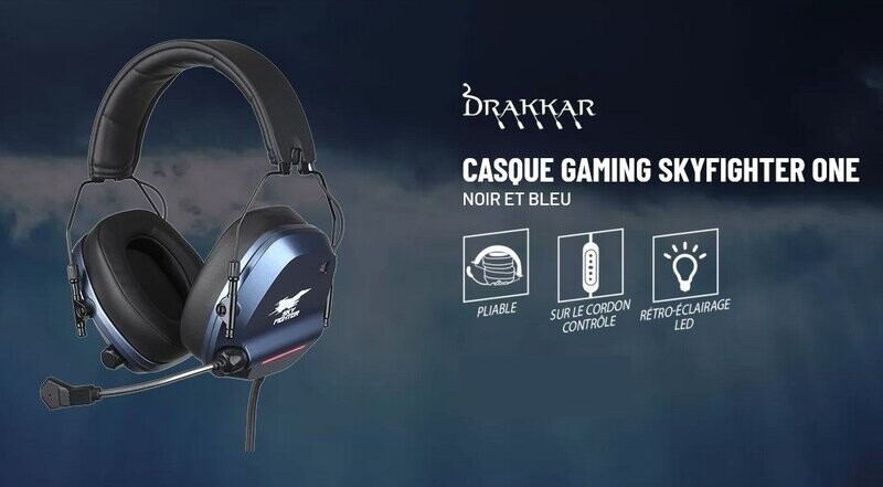 Casque Gaming Skyfighter One Noir et Bleu
