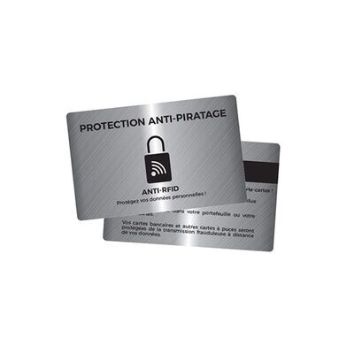 Carte de protection anti-piratage RFID métallique