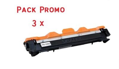 Pack de 3 BROTHER TN-1050 Toner compatible noir