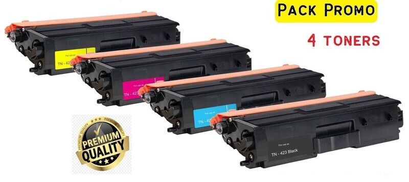 Pack de 4 Toners Noir et Couleur générique Brother TN-423BKCMY