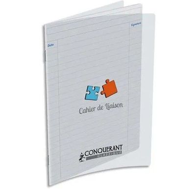 OXFORD Cahier de liaison 17 x 22, 48 pages, 90g, ligné, couverture polypro incolore