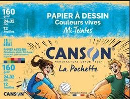 CANSON Papier dessin Mi-Teintes, 240 x 320 mm, assorti