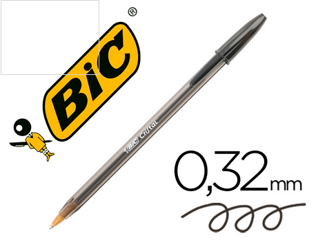 Stylo-bille bic cristal écriture moyenne 0.5mm Noir