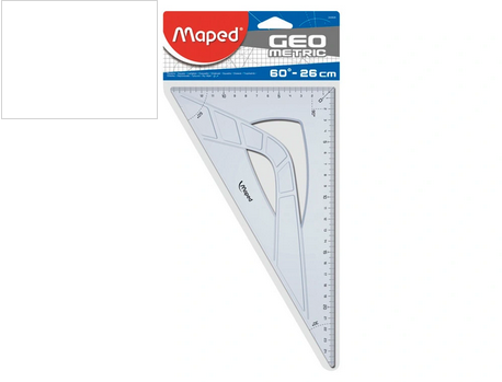 Equerre maped geometrique en plastique recicle 60 hypotenuse 21cm.