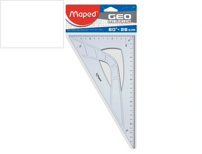 Equerre maped geometrique en plastique recicle 60 hypotenuse 21cm.
