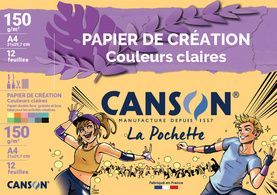 CANSON Papier de couleur, A4, 150 g/m2, couleurs claires