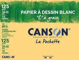 CANSON Papier à dessin "C" à grain, A4, 180 g/m2, blanc