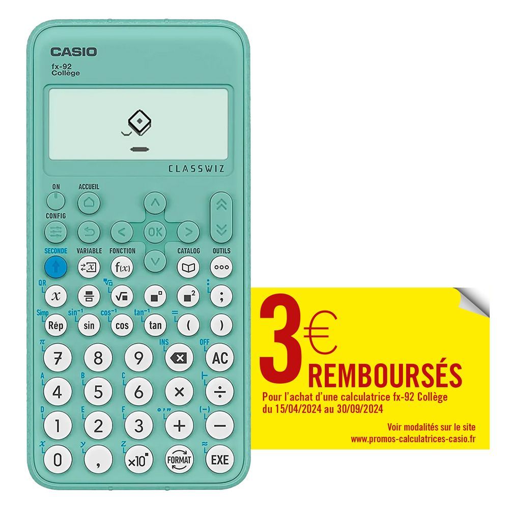 CASIO Calculatrice scientifique fx-92 Collège