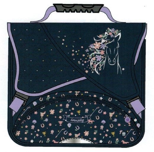 Cartable Cheval 38 cm - 2 soufflets - Oberthur